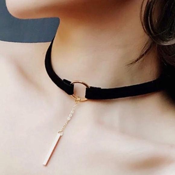 🔵𝟲𝟱%𝗢𝗙𝗙 𝗯𝘂𝗻𝗱𝗹𝗲𝘀 𝟯+🔵 New Silver Bar Minimalist Black Drop Choker - Picture 8 of 12
